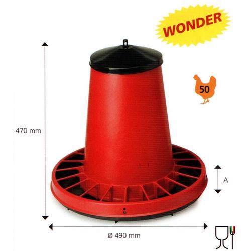 Ταΐστρα για κότες πλαστική 18 κιλών WONDER